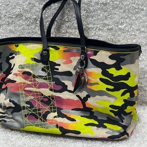 Dior X Anselm Rhyle Neon Camouflage large tote bag